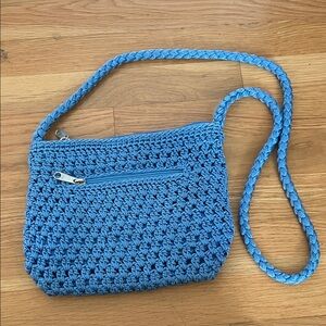 Lina Blue Crochet Crossbody Bag